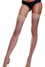 Dreamgirl Women's Thigh High with Back Seam, Nude, One Size