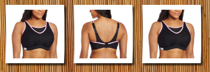 Glamorise women's plus-size sport no bounce cami bra, black/pink,