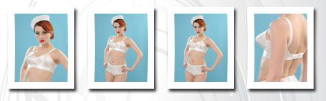 What Katie Did maitresse white satin bullet bra l6001