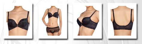 Aimer women's demis cups push up camisole back lace solid t-shirt bra b75 black