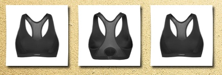 Shock Absorber women's sports padded pump bra top, black,