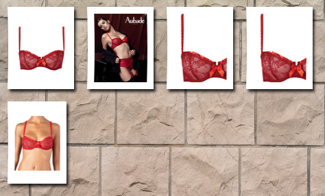 Aubade la muse endormie red french kiss half cup bra